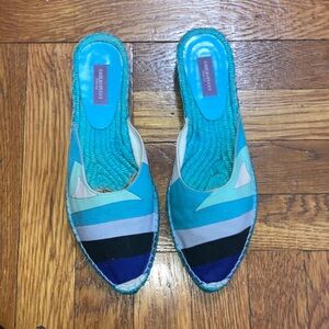 Blue Emilio Pucci Espadrilles Mules. Excellent condition.
